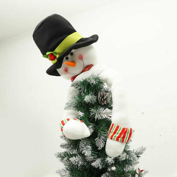 KALLORY Christmas Tree Topper Lightweight Cloth Snowman for Elegant Treetop Decor