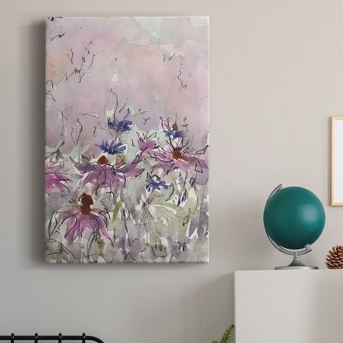 Floral Entertainment I Premium Gallery Wrapped Canvas - Ready to Hang