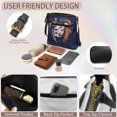 thumbnail image 6 of HELLHERO Fashion Sling Bag for Weekend Trips Daily Travel, PU Leather Durable Lightweight Satchel Bag, Lion Profile Navy, 6 of 7