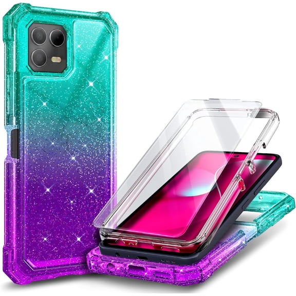 NGB SUPREMACY For T-Mobile Revvl 8 Pro Phone Case Tempered Glass Screen Protector Full-Body Protective Shockproof Bumper TMobile Revvl 8 Pro Case Cover