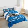 thumbnail image 2 of jejeloiu Rugby Sport City Full Size Comforter Sets,Football Game Gamer Bedding Comforter Set,Blue White Gray Bedding Sets For Kids,Super Cozy Room Decor Reversible,3pcs, 2 of 7