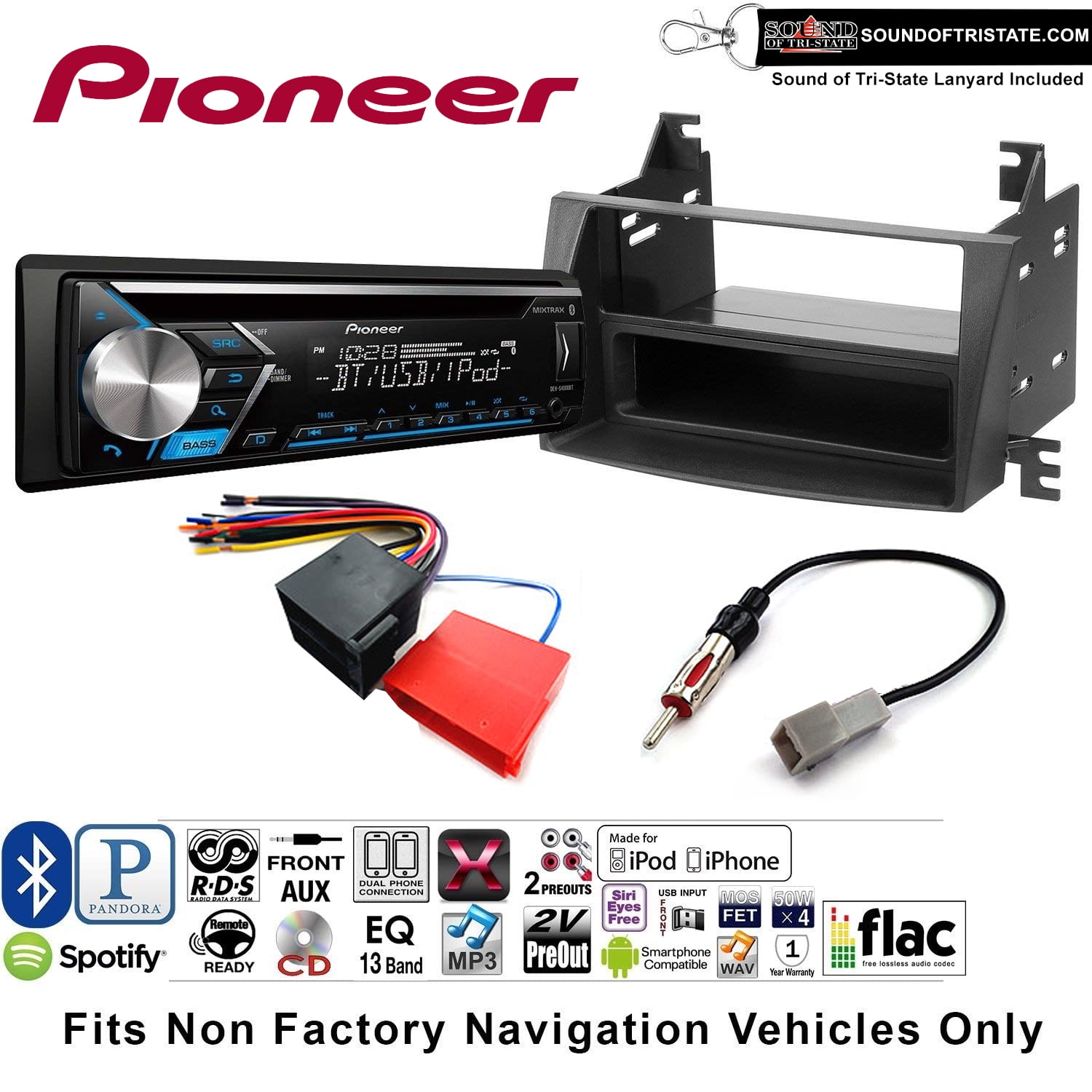 Pioneer DEHS4000BT Double Din Radio Install Kit with Bluetooth, CD