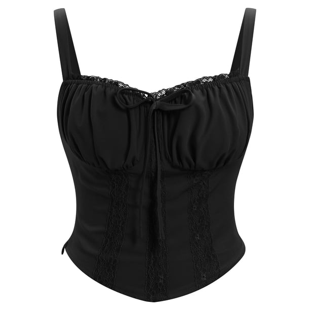 Blusa de encaje sin mangas informal de verano para mujer, blusa moldeadora