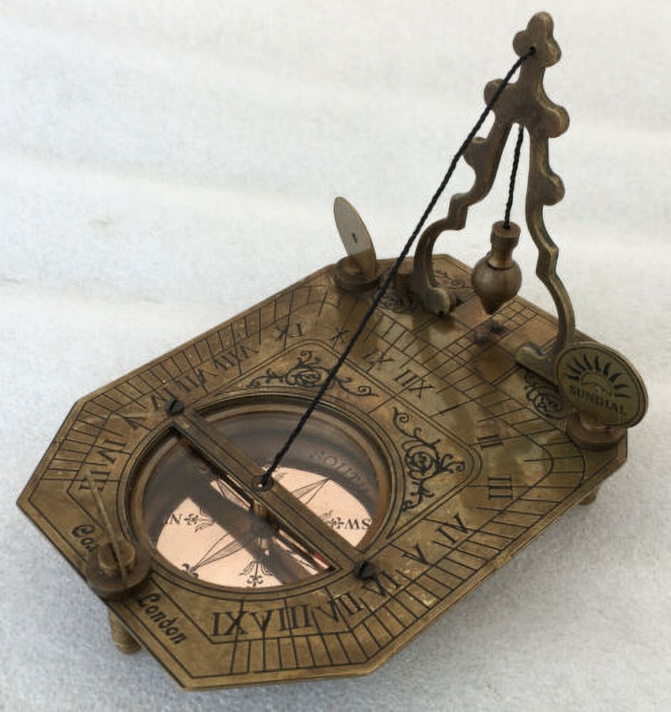 Antique Brass Compass Maritime Sundial Vintage Compass Navigation Lovely Gift