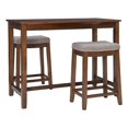 thumbnail image 1 of Linon Claridge Wood 3 Piece Counter Dining Set Gray Padded Seats in Rustic Brown, 1 of 11