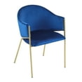 thumbnail image 2 of GDF Studio Modern Velvet Upholstered Dining Chairs with Metal Frame, Navy Blue + Gold, Set of 2, 2 of 6