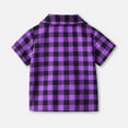 thumbnail image 5 of Kiijoy Toddler Boys Pajamas Plaid Short Sleeve Shirt and Shorts Sleepwear Homewear,2-Piece,Sizes 6M-6T, 5 of 8