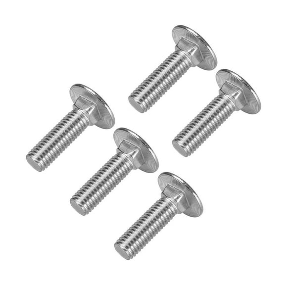 Unique Bargains Carriage Bolts, Neck Carriage Bolt, Round Head, Square Neck, Stainless Steel M10x35mm 5 pcs