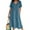 Sky Blue, variant on SnnmBlm Women's Casual V Neck Button Down Cotton Linen Dress Short Sleeve Midi Length Loose Summer Dresses Black 3XL