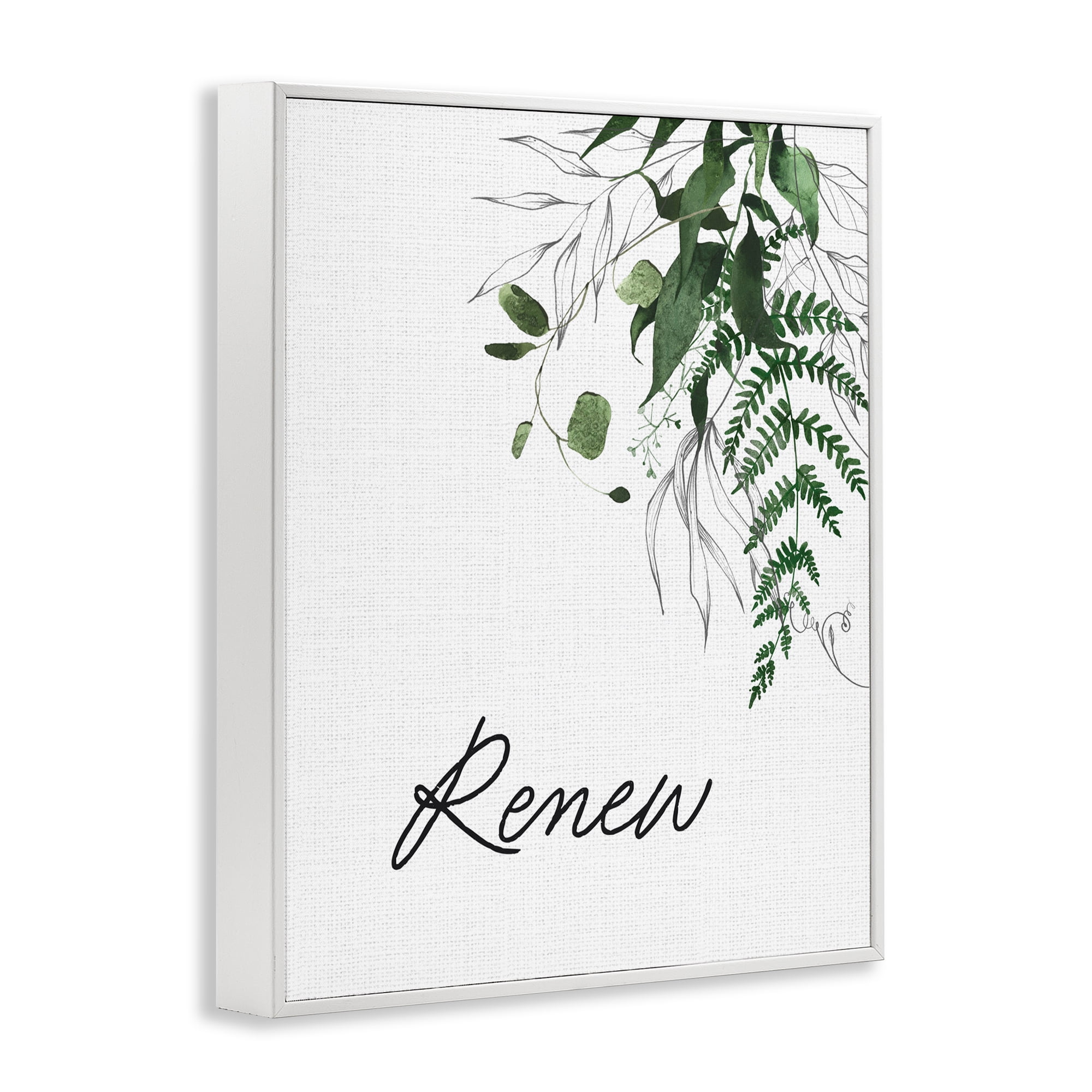 Renew Ferns & Botanicals White Framed Giclee Art, design by Lettered and Lined