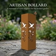 thumbnail image 6 of Rusty Metal Garden Column, 15.7 inches Garden Column Rust Steel Statue without Lid, Modern Garden Sculpture, Metal Patio Landscape Decor, Art Column for Lawn, Porch, Backyard Decoration, Style D, 6 of 9