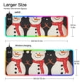 thumbnail image 3 of Three Cute Snowmen Wireless Charging RGB Gaming Mouse Pad Large Keyboard Mat Rubber Base 13 Light Modes, 3 of 6