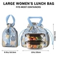 thumbnail image 5 of Boho Bohemia Pioneer Flower Art Drawstring Lunch Bag Women - Drawstring Lunch Bag Insulated for Work Office - Stain-Resistant Large Lunchbags for Women with Multi-Pockets, 5 of 6