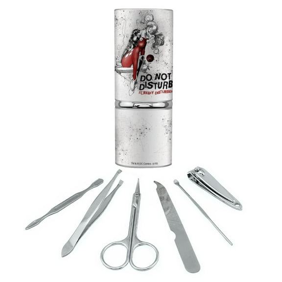 Harley Quinn Already Disturbed Stainless Steel Manicure Pedicure Grooming Beauty Care Travel Kit