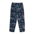 thumbnail image 3 of Lsque Navy Blue Geometric Print Women's Pajama Pants, Lounge Pant - Comfortable Home Wear,Elastic Waistband, Stylish Design-X-Large, 3 of 9