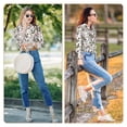 thumbnail image 7 of KLL Flowe Rooster Print Women's Long Sleeve Pajamas with Pants Sleepwear Loungewear 2 Set-Medium, 7 of 7