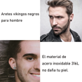 thumbnail image 3 of 9pares Aretes Hombre Piercing Acero Inoxidable Xtellar negro, 3 of 4