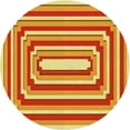 thumbnail image 1 of Ahgly Company Indoor Round Patterned Bold Yellow Area Rugs, 6' Round, 1 of 6