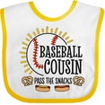 thumbnail image 3 of Inktastic Baseball Cousin Pass the Snacks Boys or Girls Baby Bib, 3 of 4