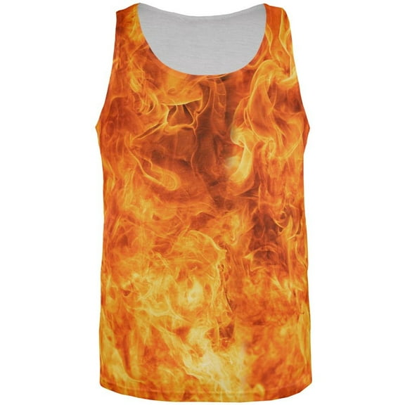 Flames All Over Adult Tank Top - 2X-Large