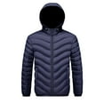 thumbnail image 2 of UVEASISHA Mens Big and Tall Puffer Jacket with Removable Hood Slim Fit Casual Hooded Down Coats Full Zip Windproof Insulated Quilted Jackets with Pockets Blue M, 2 of 4