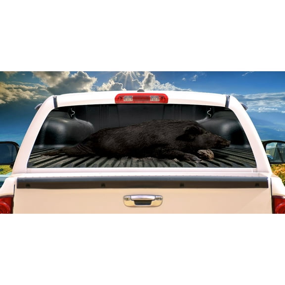 SignMission Dead Boar Rear Window Graphic truck view thru vinyl decal HD Graphics Professional Grade Material Universal Fit for Full Size Trucks Weatherproof & Car Wash Safe Made In The