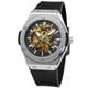 thumbnail image 2 of Reloj mecánico automático para hombre, estilo europeo y americano, informal, plateado, hueco, 2 of 6