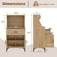 thumbnail image 3 of Gymax Armoire de Bar à Café avec Panneau Perforé, Tiroir de Rangement et Tablette Réglable, Buffet Bahut, 3 of 10