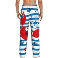 thumbnail image 3 of Daiia Red Funny Crab on Blue Stripe Men's Sleep Pant with Pockets and Drawstring,Pajama Pants-XX-Large, 3 of 9