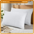 thumbnail image 2 of 【September Restock Sale】Utopia Premium Hotel Quality Striped Bed Pillows for Back Stomach & Side Sleepers - Polycotton Soft Breathable Covers, No-Shift Construction, White, Pack of 2 - Polyester, 2 of 10