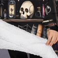 thumbnail image 3 of Oversized Wearable Blanket Hoodie,Black Halloween Skull Book Pattern Sherpa Blanket Hoodie with Super Pockets,Super Warm Fuzzy Pullover for Women & Men, 3 of 6