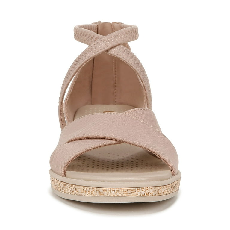 BZees Womens Bali Sand Washable Strappy Wedge Sandal - Medium