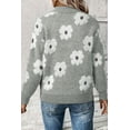 thumbnail image 2 of Trendy Floral Print Sweater with Half Zip and Drop Shoulder | (US 4-6)S, 2 of 3