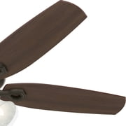 Hunter - Builder Indoor Ceiling Fan With Light, 52-inch, New Bronze, Traditional-style, 3-speed WhisperWind Motor, 53238, for Living Rooms, Bedrooms