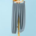 thumbnail image 4 of ZACPNCV Boys and Girls Casual Cotton Pants Lightweight Summer Elastic Waist Solid Lounge Long Trousers with Pockets Blue 3-4 Years, 4 of 5