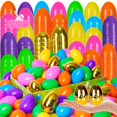 thumbnail image 1 of Huevos de Pascua ZICZLI 200 piezas de plástico rellenable, 6 dorados, 6 cm, 1 of 8