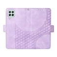 thumbnail image 5 of ELEHOLD For Samsung Galaxy A12 Leather Wallet Phone Case, Embossed Diamond Folio Flip Cover, Card Holder Cash Slot, Stand Support, Wrist Strap Lanyard -Purple, 5 of 10