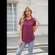 thumbnail image 5 of Camisetas de Corta para Mujer, Blusas Informales de Moda para Verano y . Conjuntos de Vacaciones Modernos. Rojo Carmesí L, 5 of 10