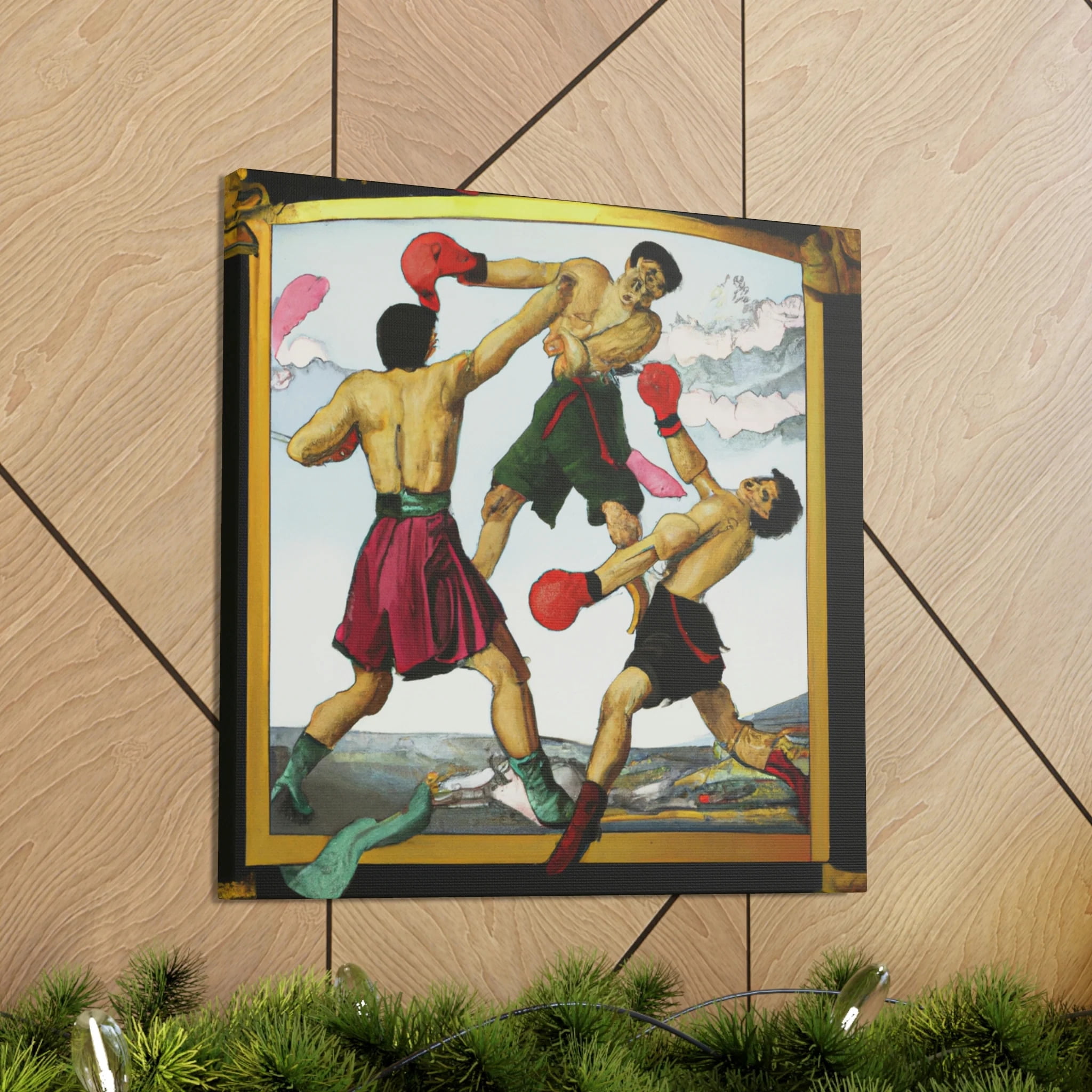 Boxers In A Brawl - Canvas