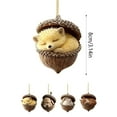 thumbnail image 3 of 2026 New Forest Animal Acorn Ornaments, 2D Flat Acrylic Cute Cozy Forest Christmas Ornaments, Upgrade Christmas Woodland Creature Hanging Ornament Pine Cone Animal Decoration, 3 of 3