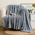 thumbnail image 6 of LuxeLiving Soft Thick Flock Blanket, Nap Blanket For Beds Sofas, Ultimate Comfort, Warmth, Striped Design, Stylish Home Decor, Winter Use, 6 of 6
