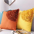 thumbnail image 3 of Decorative 3D Floral Throw Pillow Cover Ultra Soft Velvet Cushion Case Square Home Sofa Bed Room Farmhouse Decor 18 x 18 Inch Yellow, 3 of 4