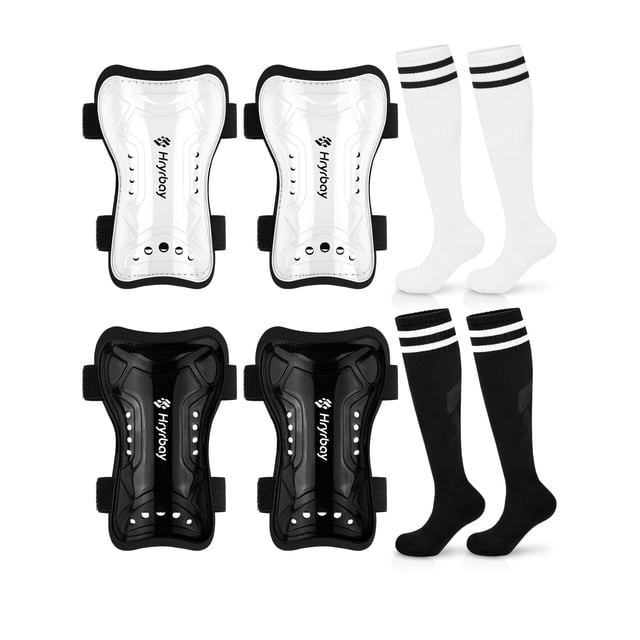 Set de espinilleras y medias de fútbol para niños Hryrbay