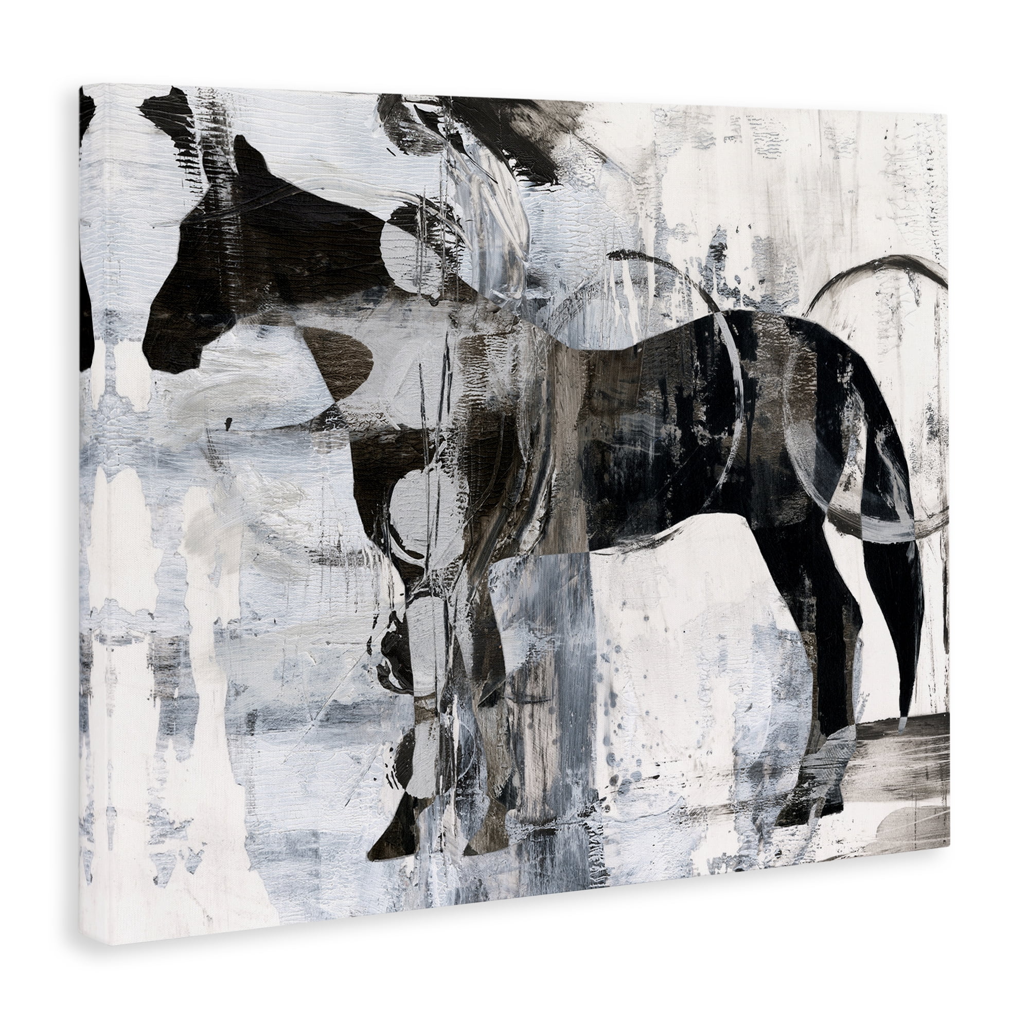 Stupell Industries Horse & Abstract Circles Animals & Insects Painting Gallery Wrapped Canvas Art Print Wall Art, 48 x 36