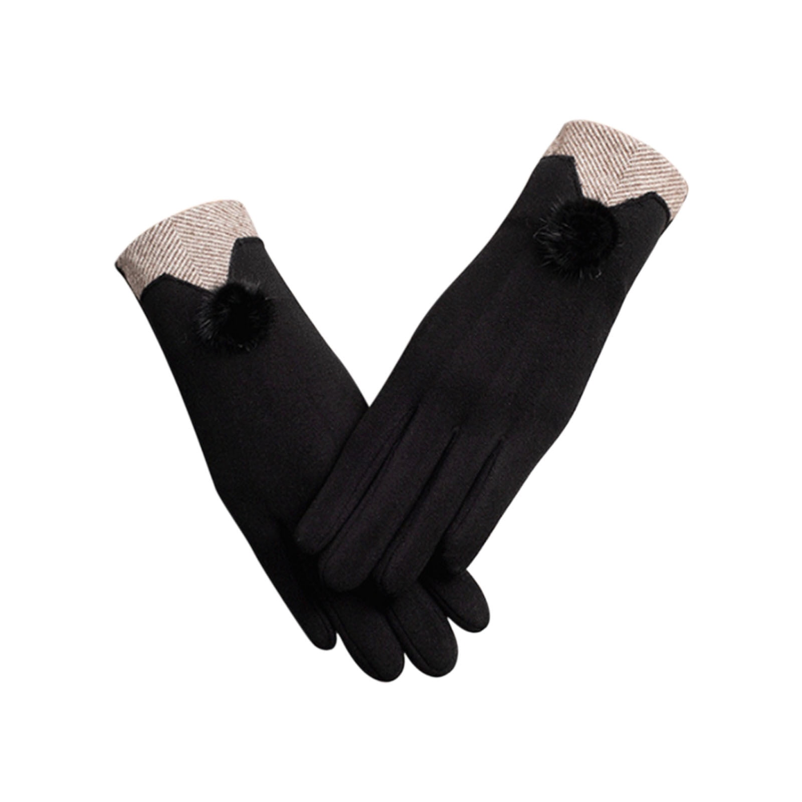 and Winter New Style Non Down Velvet Gloves Warm Wool Gloves Women