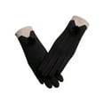 thumbnail image 1 of Guantes de conducción de lana aterciopelada y cálida, antideslizantes, suaves al tacto, para mujer, para oficina, viajes, uso diario, forro polar, negros, estilo invernal.,Vsgery, 1 of 9