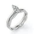 thumbnail image 4 of JeenMata 1.75 Carat Marquise Cut Solitaire Engagement Ring with Infinity Wedding Band Bridal Set in 18K White Gold Plating over Silver, 4 of 7
