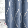 thumbnail image 6 of NICETOWN Blackout Curtains for Living Room Windows 84 Inches Long Wave Line Foil Print Design Curtains Room Darkening Bedroom Curtain Thermal Insulated Grommet Drapes, 2 Panels, 6 of 9
