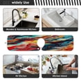 thumbnail image 5 of Wobogo Colorful Flow Patterns Faucet Drying Mat Set of 2 Sponge Material Absorbs Water Quickly Kitchen Sink Countertop Splash Guard 14×5.5in, 5 of 9