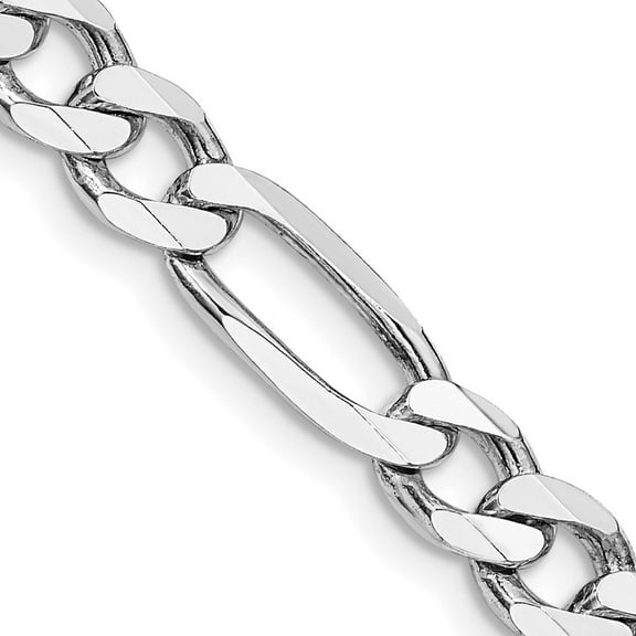 Primal Silver Sterling Silver Rhodium-plated 6.5mm Figaro Chain